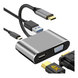 Adaptador Hub Usb 3.0 Tipo C Hdmi 4k Vga 5 In1 Para Macbook 