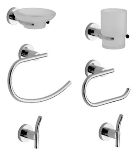 Set De Accesorios Baño Fv Libby 6 Piezas Cromo 179.06/39