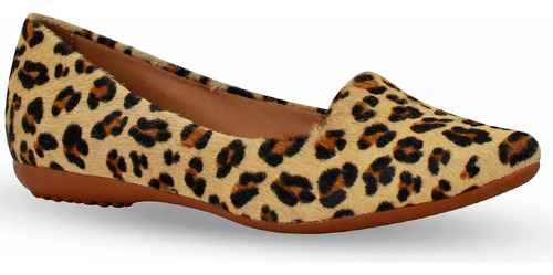 Sapatilha Feminino Bottero Couro Animal Print Onça 346406-1