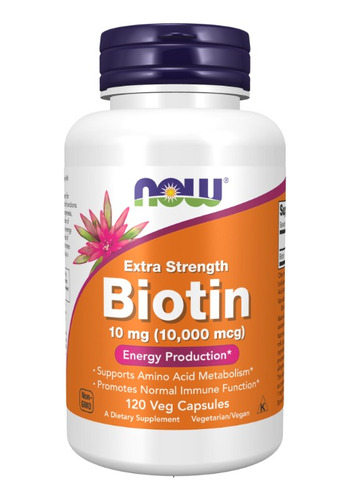 Biotina 10000 Mcg (10mg) 120 Cápsulas - Now Foods Eua