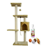 Juguete Mueble Rascador Para Gato Con Casa 112 Cm 