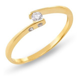 Anillo De Compromiso Amelie Joyas Oro 14k C/swarovski