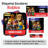 Kit Imprimible Etiquetas Escolares Roblox Niño M-nb20