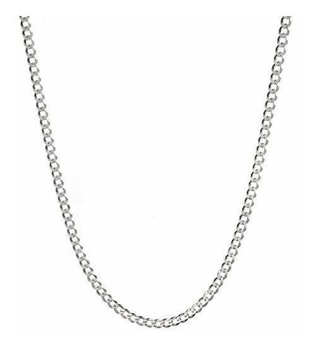 Collar Cadena Cubana Plata Esterlina 925 3mm 4mm