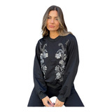 Buzo Bordado Importado Mujer Sweater Flores