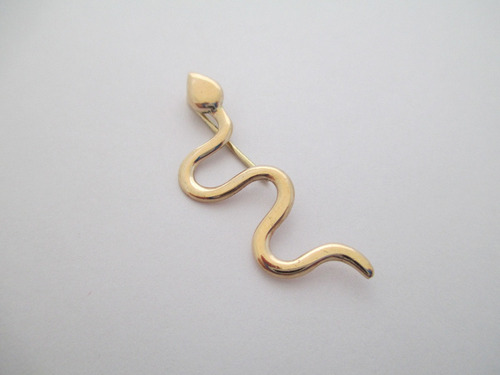 Belo Broche Serpente De Ouro - 18k - 2 Gr