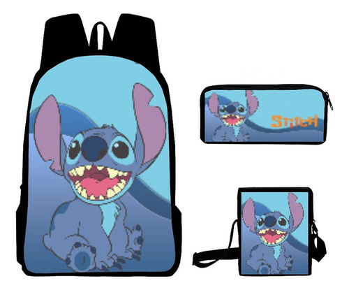 Mochila Infantil Stitch Anime, Mochila De Viagem Para Laptop