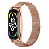 Correa De Reloj Inoxidable En Oro Rosa Para Xiaomi Mi Band 7