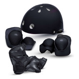 Capacete Infantil Bike Rava Little Child + Kit Proteção Core Cor Preto Tamanho P - 54cm