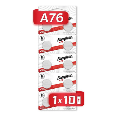 Energizer - Pila Botón Alcalina A76 LR44 AG13 - Pack 10 Unidades - 1.5V 145 mAh - Para Relojes, Juguetes y Dispositivos Electrónicos | MercadoLibre