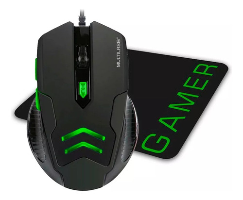 Kit Gamer Mousepad Mouse 6 Botões Multilaser Mo273 