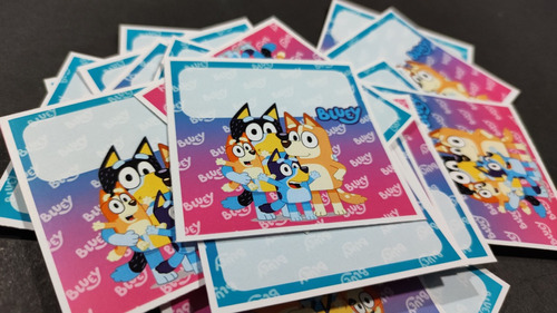Stickers Cumple Bluey Y Familia Etiquetado X30u