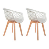 Kit Conjunto 2 Cadeiras Para Cozinha Lindas Web Wood Madeira Cor Da Estrutura Da Cadeira Marrom Cor Do Assento Branco