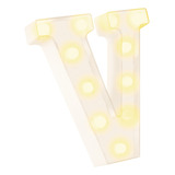 Anuncio Luminoso Bluelander Luces De Números Del Alfabeto Color V - Luz De Color Amarillo X 22.5cm De Alto - 110v/220v