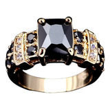 Anillo De Compromiso Promesa Circonia Cúbica Negro Black 