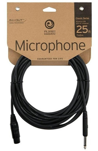 Planet Waves Pw-cgmic-25 Cable Micrófono Canon A Plug 7.62 M