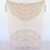 Bohemian Natural White Throw Blanket For Bed Couch & Do...