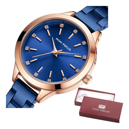 Reloj De Cuarzo For Mujer Mini Focus Mf0367l Con Diamantes