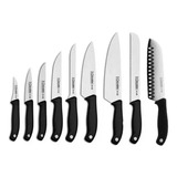 Set Completo 9 Cuchillos Profesionales Chef 3 Claveles Evo