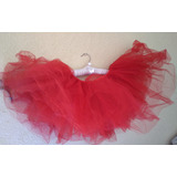 Tutu Nena Para Danza Clasica 3 Capas Tul Rojo