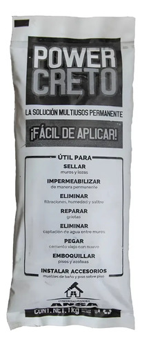 Powercreto, Impermiabilizante Y Sellador 1kg Gris / Blanco
