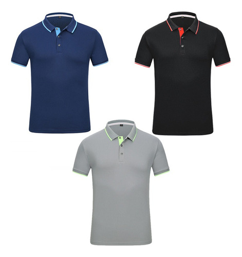 Playera Tipo Polo Casual Para Hombre 3 Piezas