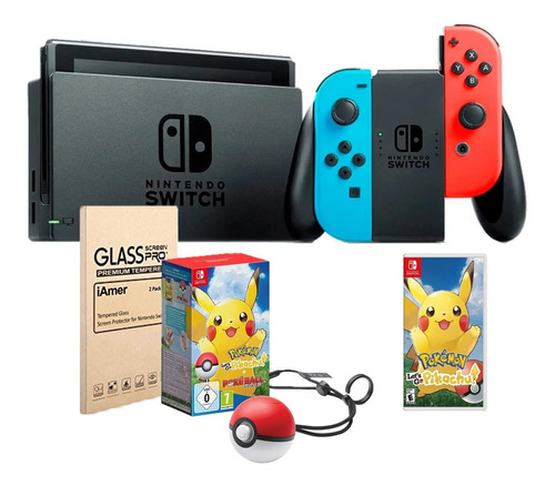 Switch + Lets Go Pikachu Bundle + Mica // Garantía 1 Año