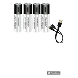 Batería Aa Litio 1500 Recargas 9800 Mah Usb Tipo C