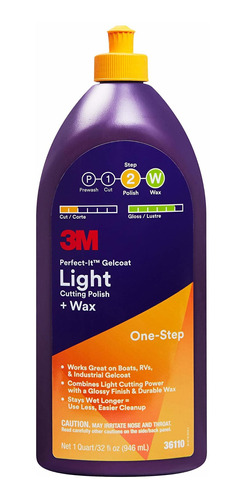 3m 36110 Perfect-it Gelcoat Light Cutting Polish + Cera 1 Cu