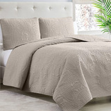 Juego De Edredones Beige Mellanni Cama Doble/queen