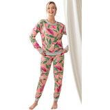 Pijama Mujer Invierno Viscosa Talles Grandes Lencatex 22316e