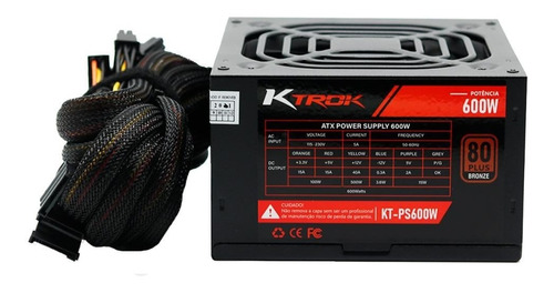 Fonte Gamer Ktrok 600w Real Dual Cpu 80 Plus Bronze