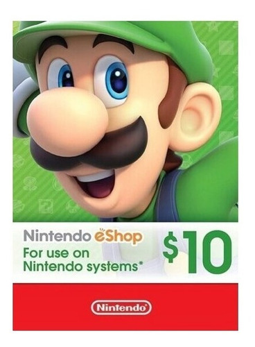 Nintendo Eshop Card  10 Usd - Entrega Rapida