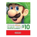 Nintendo Eshop Card  10 Usd - Entrega Rapida