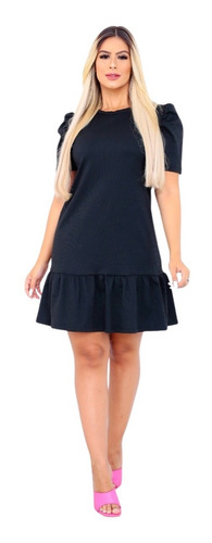 Vestido Soltinho Feminino Casual Confortável Com Manguinha