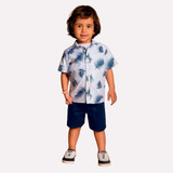 Conjunto Camisa E Bermuda Menino Infantil Mascul Milon Verão