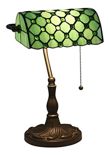 Lámpara De Mesa De Noche Diseño Vintage, Color Verde, Litfad
