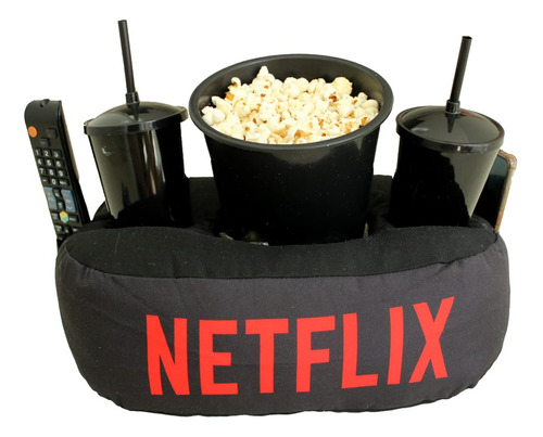 Almofada Porta Pipoca Balde, Cinema, Netflix, 2 Copos