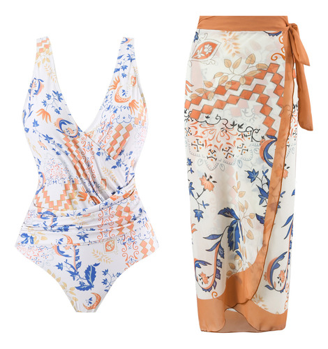 Qianyuu Bikini Con Salida Playa Pareo De Gasa Conjunto De