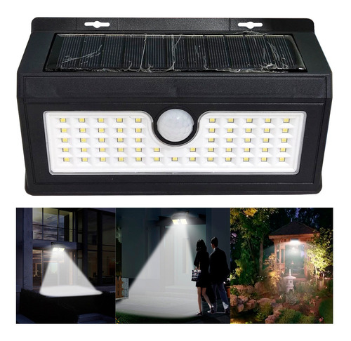 Lampara Reflector 40 Led Solar Sensor De Movimiento Recarga