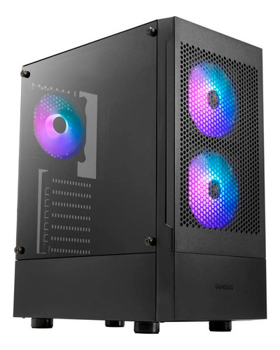 Gabinete Gamdias Talos E3 Mesh Mid Tower Rgb Vidrio Templado Color Negro