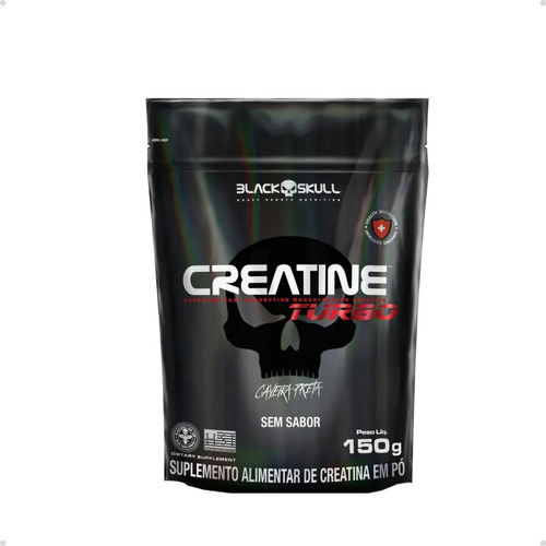 Creatina Turbo Refil 150g Black Skull - Lançamento Sem Sabor