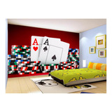 Papel De Parede 3d Salão De Jogos Cartas Poker M² Jcs66