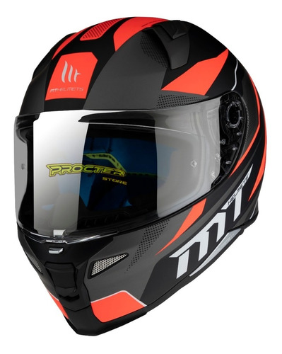 Casco Moto Mt Revenge 2 Certificado Negro Mate - Brillante 