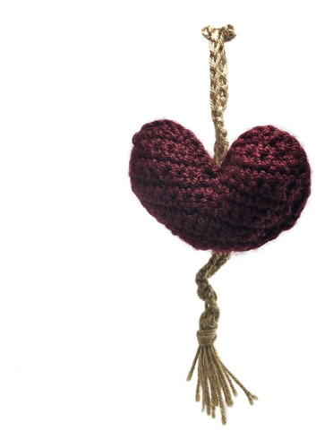Amigurumi Corazón En Llavero | Tejido Crochet | Vinotinto 