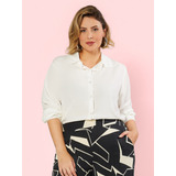 Camisa Social Estilosa Feminina Manga Longa Plus Size