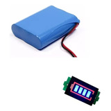 Pack Bateria 11.1v 12v  Com Pcb + Indicador De Nível 3s