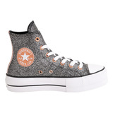 Botitas Converse Plataforma Brillo Negro Cobre Exclusiva