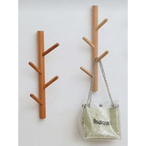 Perchero Vertical De Madera Para Ropa Llaves Tazas Gorras 