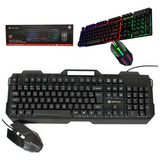 Kit Teclado Semi-mecânico Com + Mouse Gamer Com Iluminação